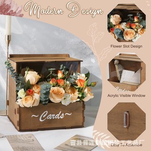 Wooden <b>wedding</b> <b>card</b> <b>box</b>, party <b>card</b> and postcard slot gift <b>box</b>, solid wood country <b>wedding</b> greeting <b>card</b> <b>box</b> - Product Image 3