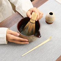 Kit de thé matcha rétro de style japonais, ensemble de bols en céramique de porcelaine Kil-changed, 5 pièces, outils pour matcha, fouet en bambou