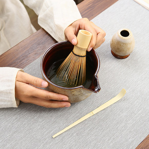 Set da Tè Matcha in Stile Giapponese Retrò, Set di 5 Pezzi con Ciotola in Ceramica Porcellanata e Frusta in Bambù - Product Image 3