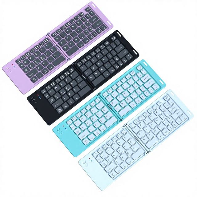 Key Rechargeable BT Scissor Keyboard Ultra-Thin Pocket-Size Mini Foldable USB Type-C ROHS Certified for Laptop Tablet PC