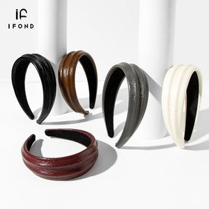 IFOND <span class=keywords><strong>Bandeau</strong></span> en cuir concave-convexe de haute qualité avec texture sensorielle pour femme, style européen et américain, élégant - Product Image 1