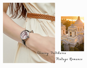 Reloj de Pulsera Vintage para Mujer con Números Romanos, Esfera Rosa, Correa de Acero Inoxidable, Reloj de Cuarzo - Product Image 4