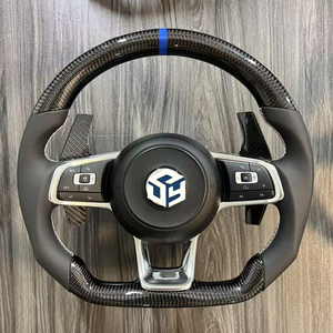Volant sport en fibre de carbone compatible avec Volkswagen <span class=keywords><strong>Golf</strong></span> <span class=keywords><strong>4</strong></span> 5 6 7 8 GTI <span class=keywords><strong>R</strong></span> MK5 MK6 MK7 MK8 2017, mise à niveau du modèle ancien vers le nouveau modèle - Product Image 2