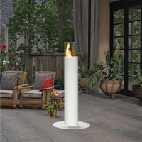 Colonne de foyer au bioéthanol autoportante pour extérieur, jardin, villa, patio, hôtel – Chauffage décoratif