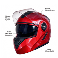 Casque de moto modulaire rabattable intégral avec double visière, prix compétitif, casques de moto pour hommes et femmes, fourniture directe d'usine