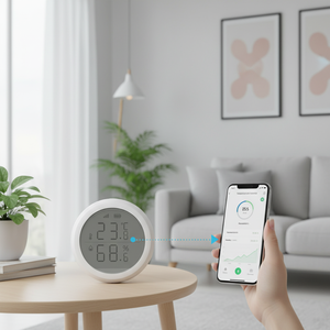 Monitor de Clima Interior Inalámbrico Inteligente, Visualización de Datos en Tiempo Real, <span class=keywords><strong>Sensor</strong></span> de Temperatura y Humedad Tuya para Uso Doméstico - Product Image 1