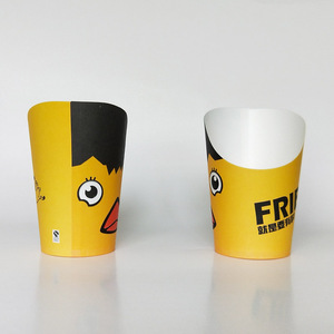 Boîte à frites personnalisée pour <span class=keywords><strong>livraison</strong></span> de repas chauds, biodégradable, résistante à l'huile, réutilisable, pliable, avec impression et logo - Product Image 4