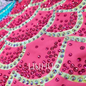 Juego de natación <span class=keywords><strong>sincronizada</strong></span> para niñas Rojas Medias de gimnasia atlética de cristal con ropa de rendimiento para <span class=keywords><strong>entrenamiento</strong></span> - Product Image 4