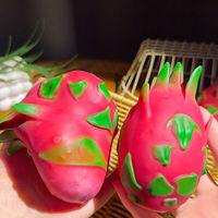 Jouet souple en TPR en forme de bloc de construction de grande taille, jouet en mousse à récupération lente en forme de fruit du dragon, jouet de décompression