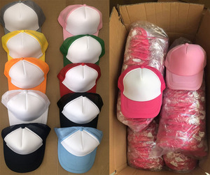 Calidad al por mayor multicolor ajustable deportes bordado impresión 5 paneles malla rastreador gorras con cuerda personalizado FoamTrucker sombrero - Product Image 5