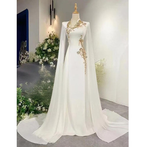 S2071L 2025 nouveau blanc haut de gamme musique étudiant Art examen Vocal Performance femme chanteuse Folk chanson Solo tempérament robe de soirée - Product Image 5