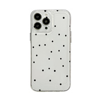 Coques de téléphone antichoc en TPU style dessin animé à pois pour iPhone 17 Pro/14/13/12 SE, XR/XS Max, 16 Plus, 15 avec emballage de vente au détail