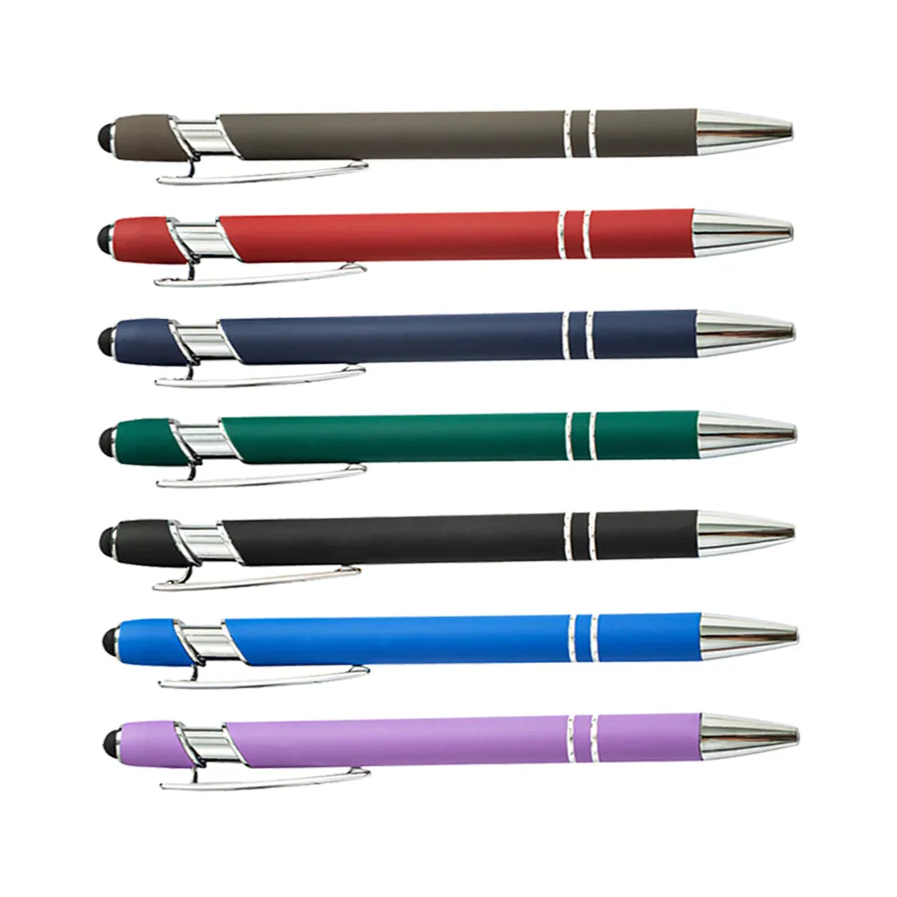 2024 ใหม่มืออาชีพปากกาผู้ผลิตโลหะยาง Ball ปากกาของขวัญ Oem โลโก้ที่กําหนดเองส่งเสริมการขายหน้าจอสัมผัส Superior ปากกาลูกลื่น