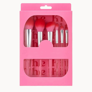 Juego de 6 Brochas de Maquillaje YRX con Mango de Plástico Transparente, Juego de Brochas de Maquillaje Profesional de Alta Calidad, Juego Pequeño Personalizable - Product Image 2