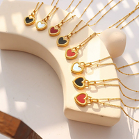 Ensemble de bijoux personnalisé en acier inoxydable 316L plaqué or avec pendentif lettre initiale et cœur pour artisanat en métal de type coquillage, fabriqué en Chine