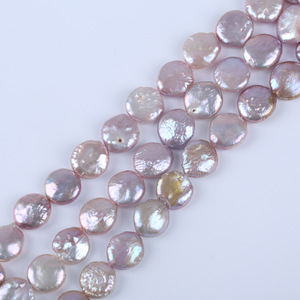 Perles rondes naturelles roses baroques violettes de 18 cm, 13-14 mm, trou droit, 100 % naturelles, accessoires de bricolage en gros - Product Image 3