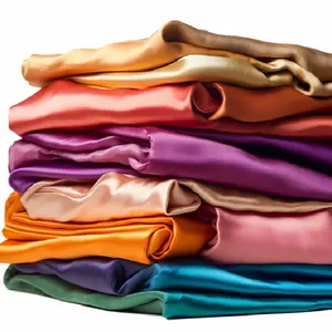 ผ้าซาตินผ้า100ผ้าโพลีเอสเตอร์ผ้านุ่มย้อมสีธรรมดาสำหรับเสื้อผ้าออกใหม่