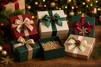 Boîte cadeau de Noël personnalisée avec logo en relief, doublée d'éponge et dotée d'un fenêtre, pour l'emballage des fêtes et la vente au détail