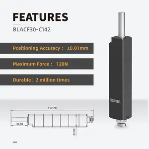 Inspire Robots BLACF30-C142 micro linear actuator with position feedback and force control, force 120N stroke 30mm