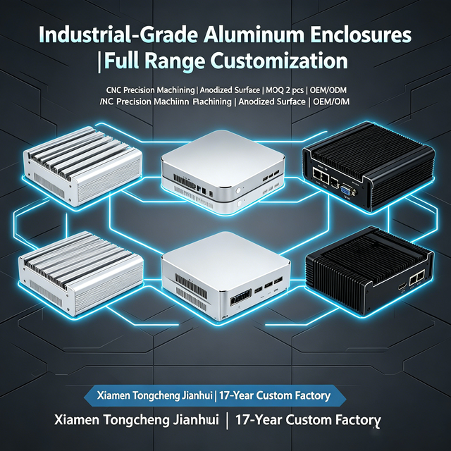 Custom Extruded Aluminum Heat Sink Housing CNC Machined PCB Electronic Project Aluminum Housing Enclosure Aluminum Project Box