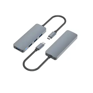알루미늄 4 포트 USB 허브 멀티 포트 USB 스플리터 4 in 1 데스크탑 노트북 용 어댑터 도킹 스테이션 맥북