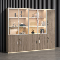 Meuble de classement en bois moderne pour bureau, rangement de documents et archives, bibliothèque verrouillable, étagère à panneaux, armoire minimaliste
