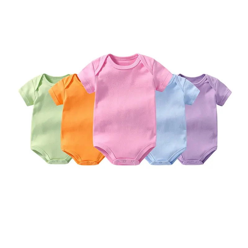 مجموعة ملابس أطفال قصيرة عالية الجودة قابلة للتخصيص من ManKang ، ملابس أطفال من onesie DTG ، طباعة منفوخة ، تطريز ، ملابس أطفال حديثي الولادة