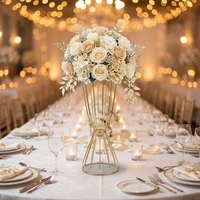 Support à fleurs en métal doré JINDA, grand vase porte-fleurs pour centre de table de mariage, décoration d'événements