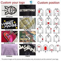 Hombres 100% algodón 500 Gsm en blanco de peso pesado Zip up Hoodies en blanco con logotipo personalizado al por mayor bordado impresión sudaderas con capucha