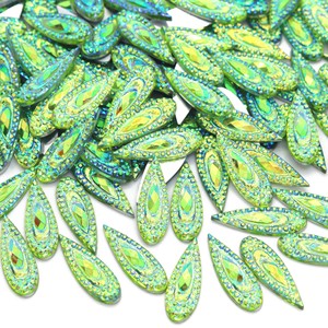 ฟินิกซ์หางเรซินสีสันสดใส<span class=keywords><strong>คิ้ว</strong></span>เพชรอุปกรณ์เสื้อผ้า DIY 7*21มม. ยาวหยดน้ำเรซิ่นพื้นแบนสำหรับทำเครื่องประดับ - Product Image 5