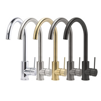Watermark Wels Grifo caliente y frío Grifo redondo negro mate Grifo de acero inoxidable 304 Grifos de cocina modernos