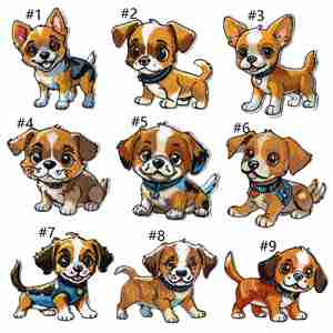 Patchs brodés thermocollants mignons de chiens de dessin animé : Chihuahua, Beagle et autres animaux - Product Image 2