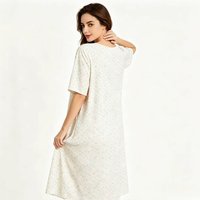 Pyjama élégant en coton pour femme, chemise de nuit florale, robe de nuit respirante, ensemble style lounge, fournisseur de marque privée