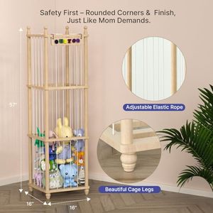 Organizzatore per Giocattoli Zoo 3D Personalizzato, Gabbia per Peluche Extra Large, Supporto in Legno per Animali di Peluche - Product Image 5