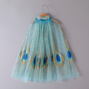 2022 New Arrival <b>Sequins</b> Baby Girl Cosplay Cloak Kids Girls Princess Tulle Cape for Halloween Christmas Holiday - Product Image 3