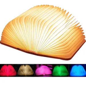 Led Creatieve Opvouwbare Kleurrijke Usb Oplaadbare Nachtboeklamp Als Cadeau Voor Kinderen Vrienden Vakantie Slaapkamer Bureautafel Decor