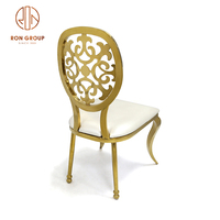 Chaises de mariage en acier inoxydable, Offre Spéciale, pas cher, meubles de luxe pour Banquet, hôtel, médaillon Gloden