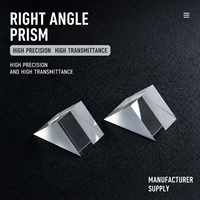 Custom Optical Glass Prism Enhanced Aluminum Coating 90% Clear Aperture Right Angle Reflecting Triangular Prism