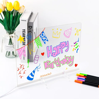 Tableau d'affichage LED avec veilleuse, 7 stylos colorés, tableau de messages en acrylique DIY, tableau de dessin pour enfants, cadeau d'anniversaire pour enfants pour le salon