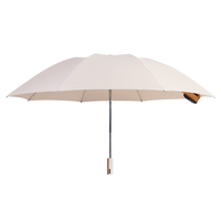 Parapluie compact pliable en trois sections ShineRain haut de gamme, entièrement automatique, imperméable et coupe-vent, avec impression de logo personnalisé, cadeaux d'affaires