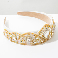 Serre-tête de luxe à strass étincelants, large et vintage, style baroque, pour femme