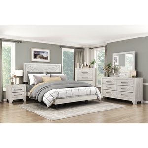 Comodino con finitura in rovere grigio, 2 cassetti, mobile in legno per camera da letto, 1 pezzo - Product Image 6