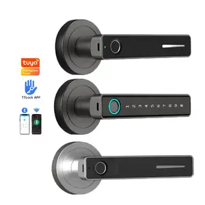 Tuya APP Fingerprint Electric Handle Locks Smart Home Door Lock Biometric for office