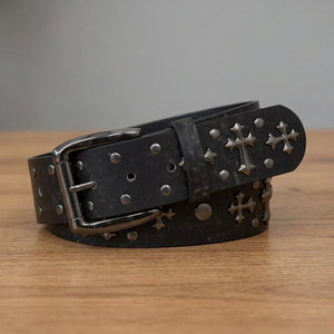 Brilliant Unisex Genuine Cow Hide Leather Steel Eco-Friendly Waterproof Durable Vintage Square Pin Buckle Handcrafted BS - Product Image 1
