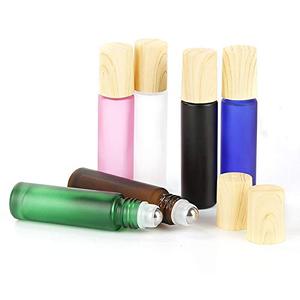 Hot Sale 5ml 10ml 15ml Eco-friendly Luxury Bamboo Cap Roll-On Glass <b>Bottle</b> Essential Oils Skin Care Serum Eye Drop Frosted - Product Image 3