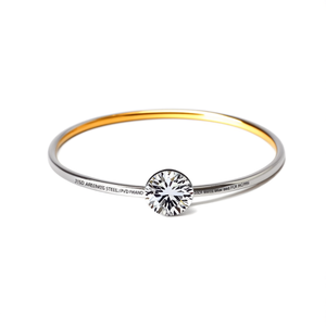 Pulsera de diamantes de acero inoxidable 316L con baño de oro PVD y piedras redondas de circonita cúbica para mujer - Product Image 2