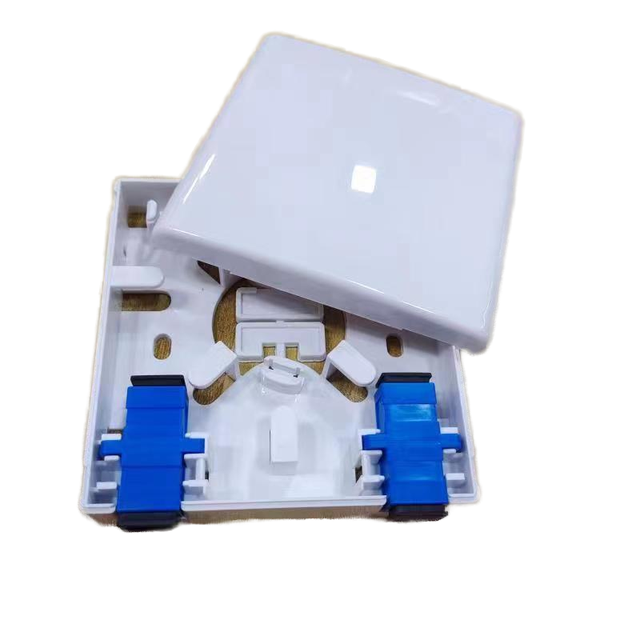 Indoor Wall Mounted 86*86mm Mini 2 Core FTTH Fiber Optic Termination Box