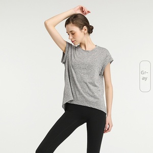 Haut de yoga pour femme à dos ouvert et à nouer, col rond, coupe ample, séchage rapide, respirant, pour l'entraînement et le Pilates, multi-usages, vente en gros - Product Image 1