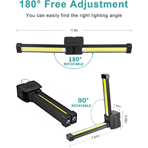 Lampe de travail COB magnétique rechargeable USB à intensité variable pour gym, pliable à 180 degrés pour <span class=keywords><strong>pose</strong></span> et utilisation portative - Product Image 2