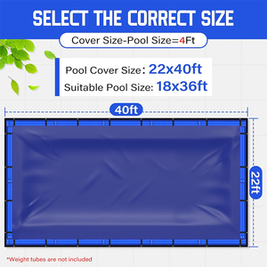 Bâche de piscine rectangulaire en PVC PE 18 x 36 pieds, imperméable, installation facile, résistante au froid et aux UV, pour la protection des piscines hors saison - Product Image 4
